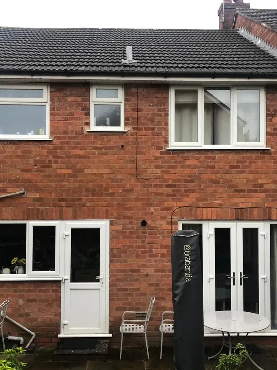 Clean white-framed windows on a residential property